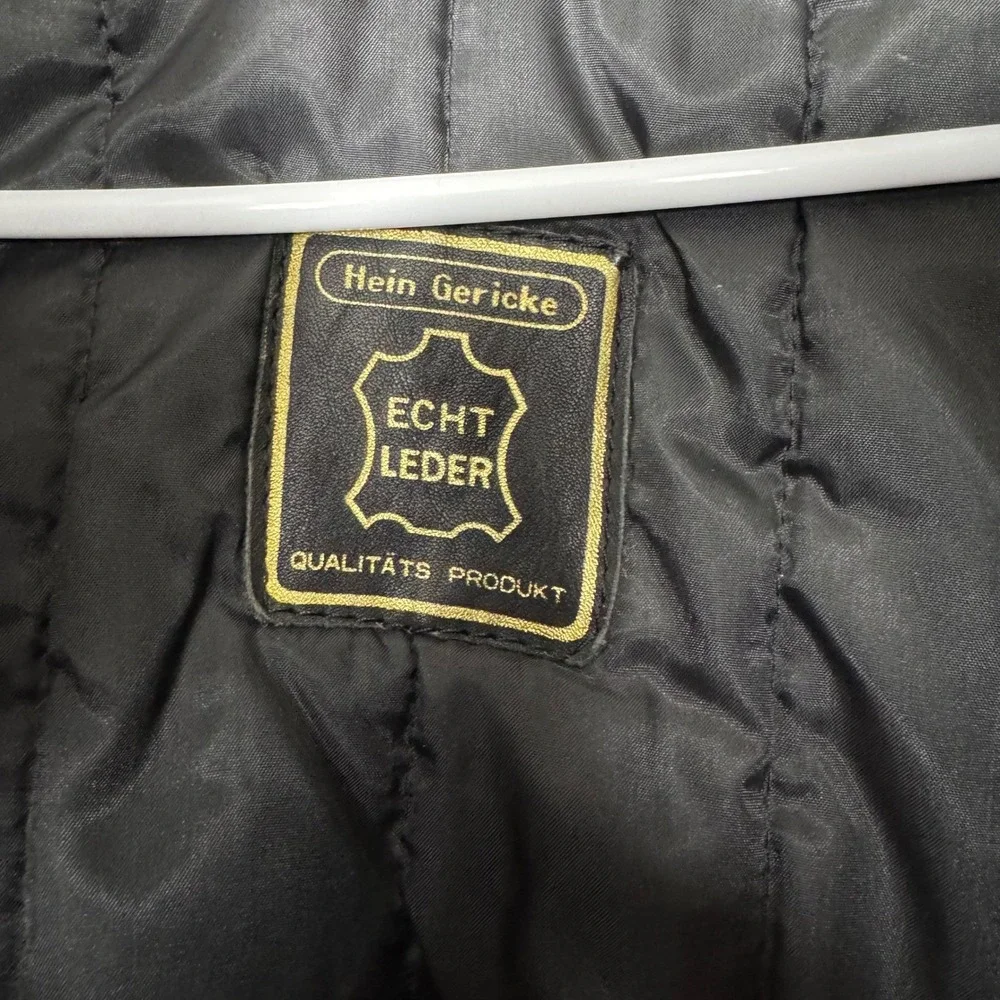 Hein Gericke Echt Leder VTG Black Leather Motorcycle Jacket 44 Lined Vented Pads